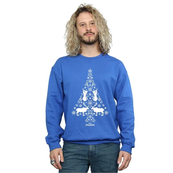 Disney Mens Frozen Christmas Tree Sweatshirt