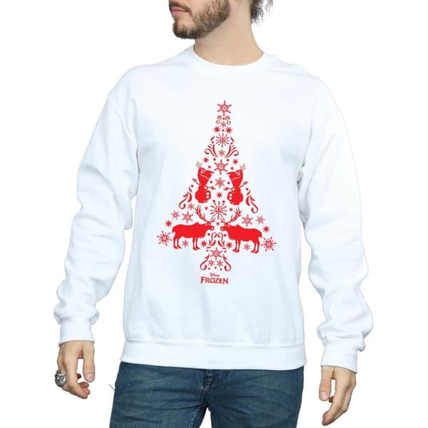 Disney Mens Frozen Christmas Tree Sweatshirt