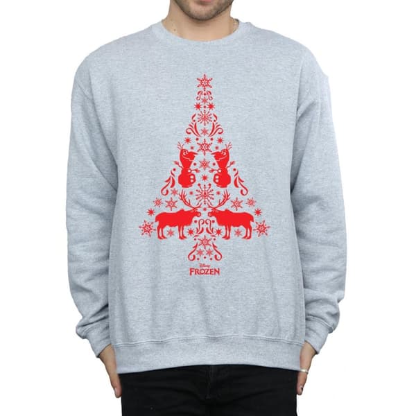 Disney Mens Frozen Christmas Tree Sweatshirt
