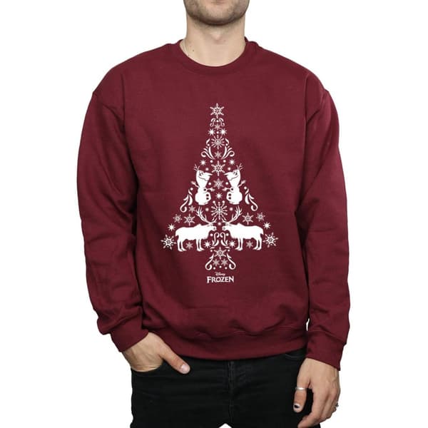 Disney Mens Frozen Christmas Tree Sweatshirt