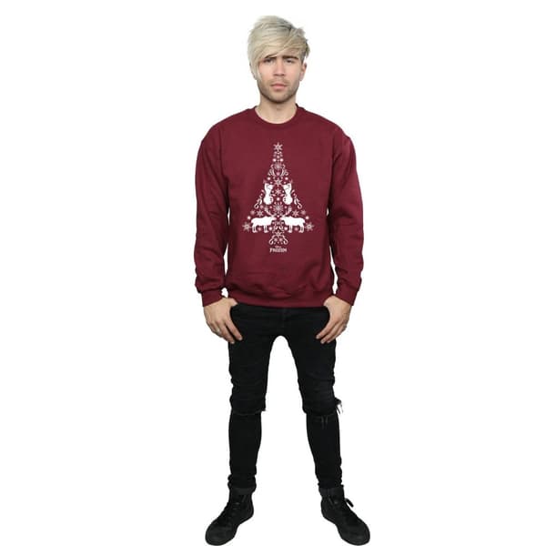Disney Mens Frozen Christmas Tree Sweatshirt