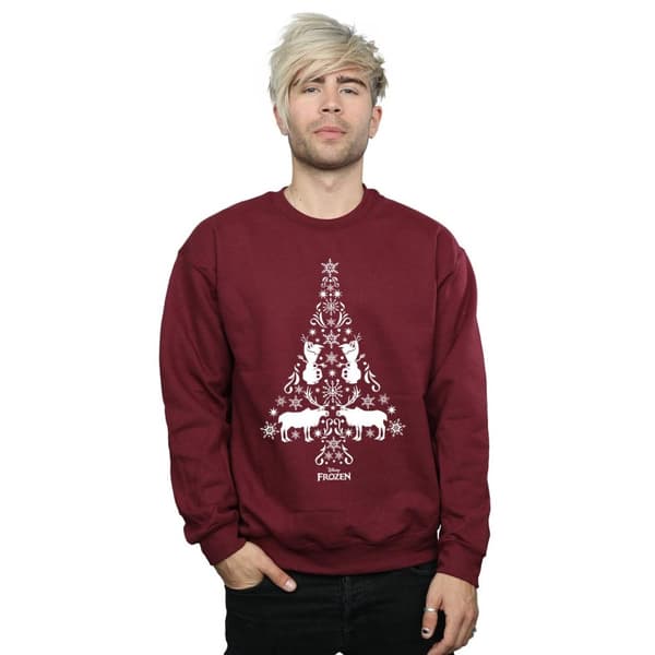 Disney Mens Frozen Christmas Tree Sweatshirt