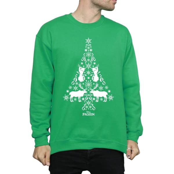 Disney Mens Frozen Christmas Tree Sweatshirt