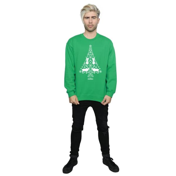 Disney Mens Frozen Christmas Tree Sweatshirt