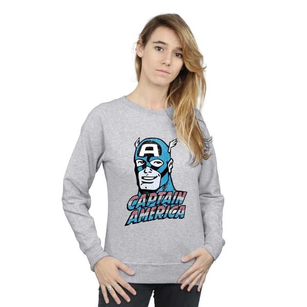 Marvel Womens/Ladies Captain America Distressed Sweatshirt