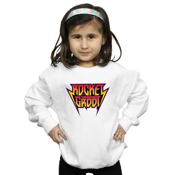 Marvel Girls Guardians Of The Galaxy Vol. 2 Rocket And Groot Metal Logo Sweatshirt