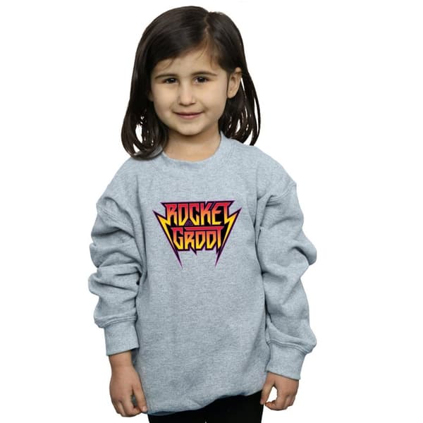 Marvel Girls Guardians Of The Galaxy Vol. 2 Rocket And Groot Metal Logo Sweatshirt
