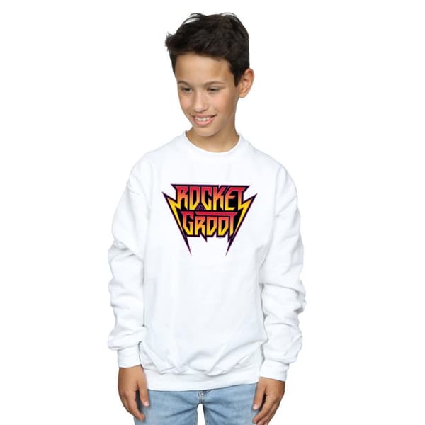 Marvel Boys Guardians Of The Galaxy Vol. 2 Rocket And Groot Metal Logo Sweatshirt