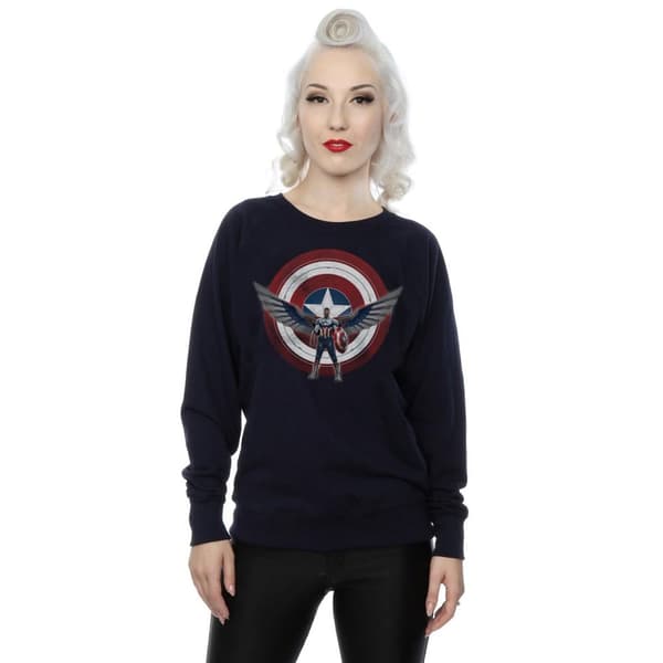 Marvel Womens/Ladies Falcon And The Winter Soldier Captain America Shield Pose Sweatshirt