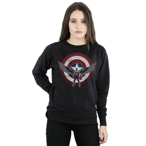 Marvel Womens/Ladies Falcon And The Winter Soldier Captain America Shield Pose Sweatshirt