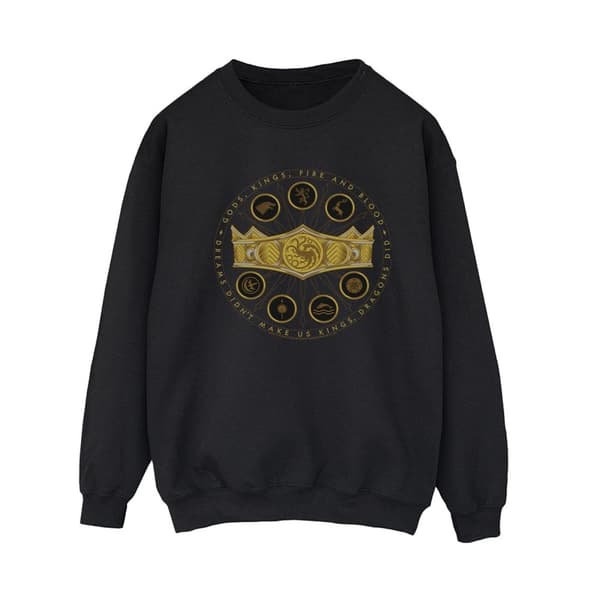 Game Of Thrones: House Of The Dragon Gods Kings Fire And Blood - Sweatshirt för kvinnor/damer Black XL