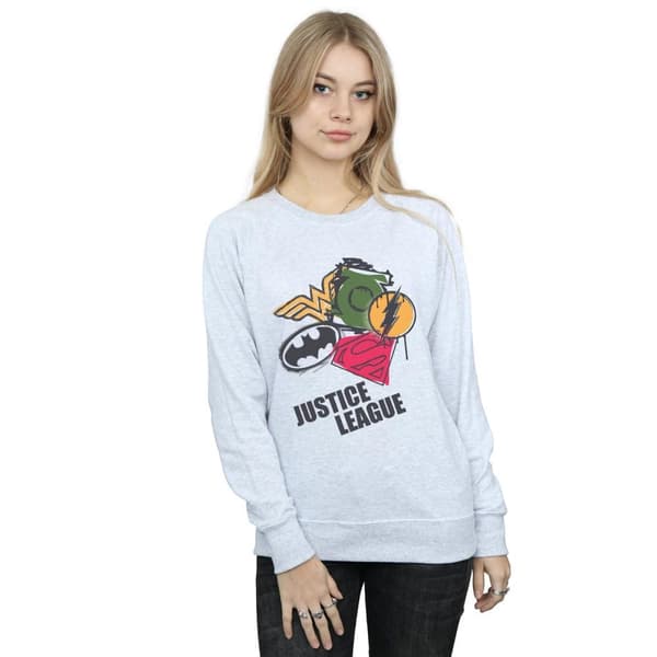 DC Comics Dam/Tjej Justice League Spray Logos Sweatshirt