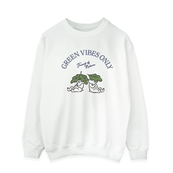Disney Mens Chip ´n Dale Green Vibes Only Sweatshirt White L