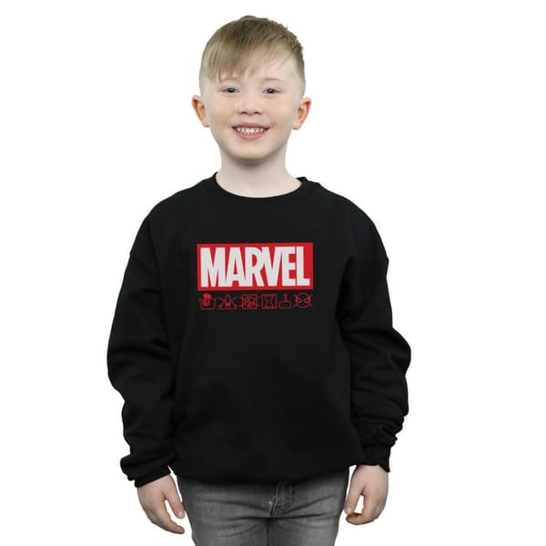 Marvel Pojkar Logo Wash Care Sweatshirt