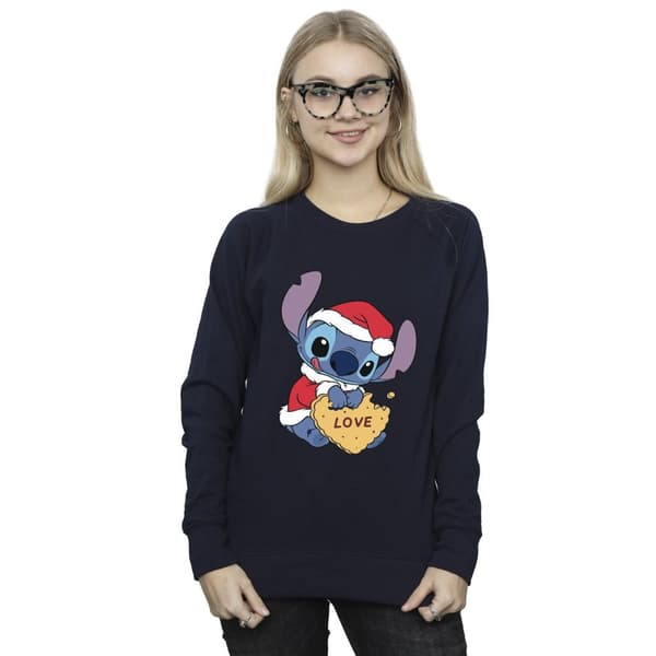 Disney Dam/Tjej Lilo And Stitch Christmas Love Biscuit Sweatshirt
