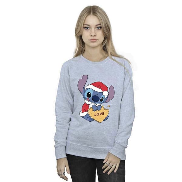 Disney Dam/Tjej Lilo And Stitch Christmas Love Biscuit Sweatshirt