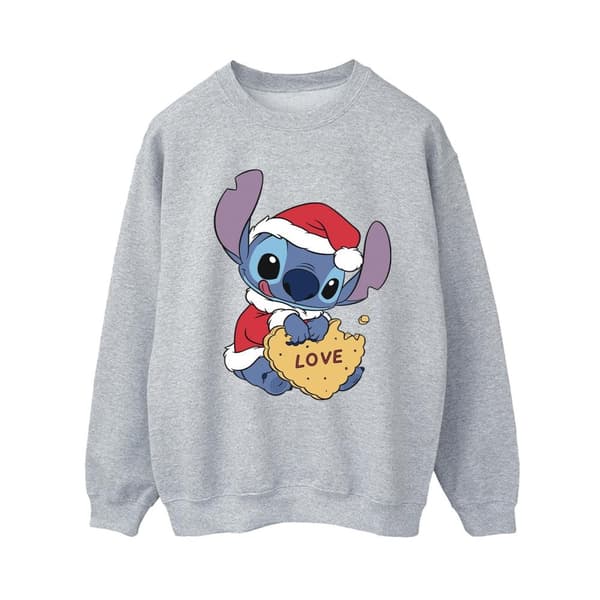 Disney Dam/Tjej Lilo And Stitch Christmas Love Biscuit Sweatshirt