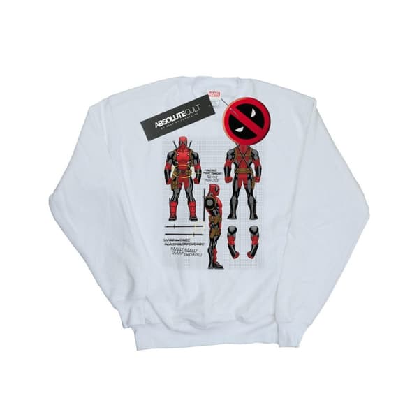 Marvel Mens Deadpool Action Figure Plans Sweatshirt