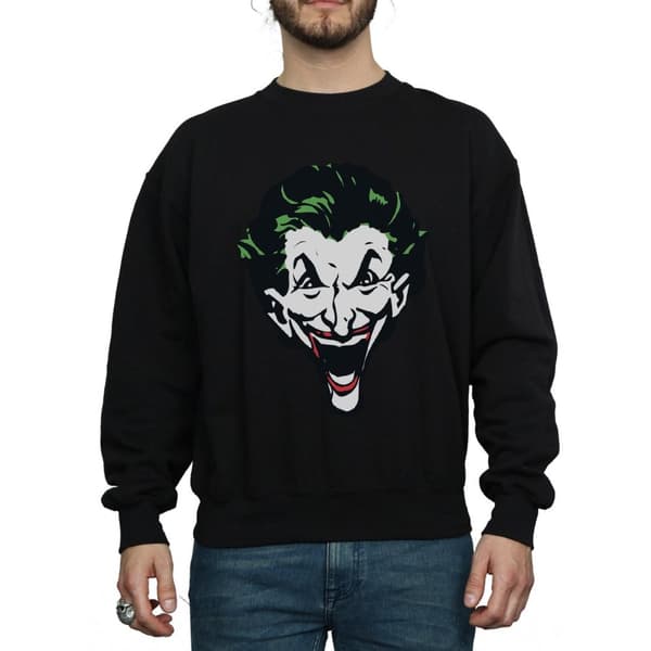DC Comics Mens The Joker Big Face Sweatshirt