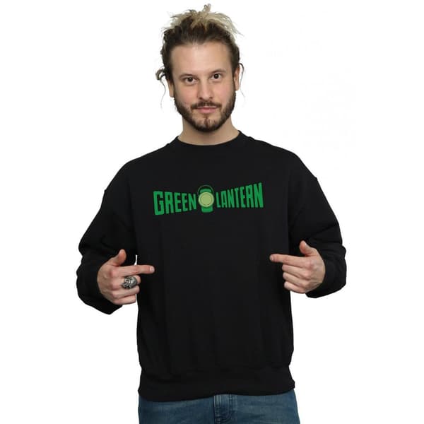DC Comics Mens Green Lantern Text Logo Sweatshirt