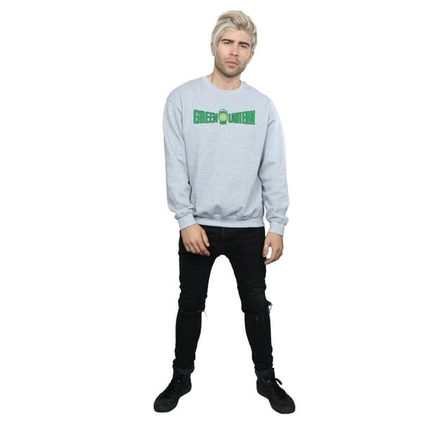 DC Comics Mens Green Lantern Text Logo Sweatshirt