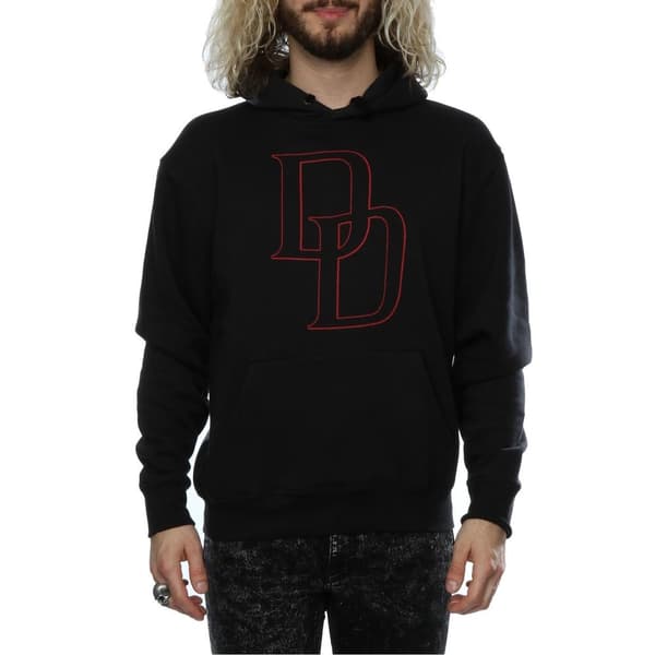 Marvel Mens Daredevil Logo Outline Hoodie