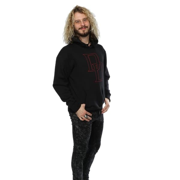 Marvel Mens Daredevil Logo Outline Hoodie