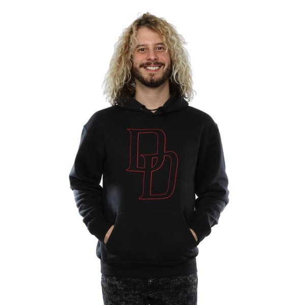 Marvel Mens Daredevil Logo Outline Hoodie