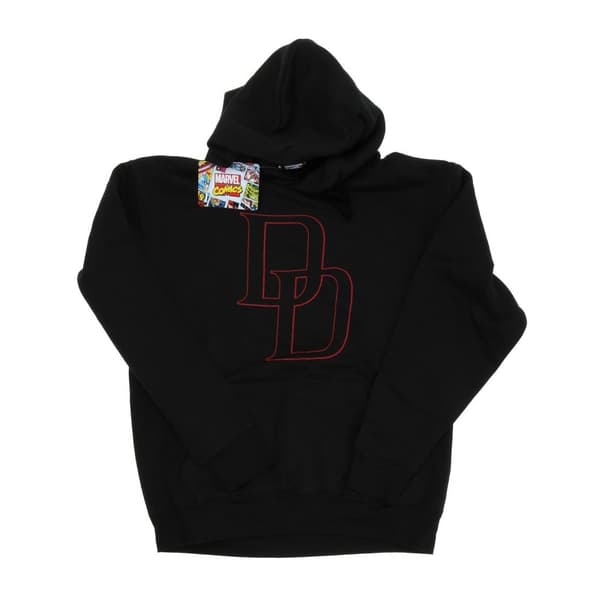 Marvel Mens Daredevil Logo Outline Hoodie