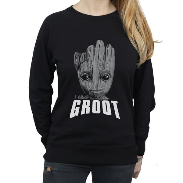 Marvel Womens/Ladies Guardians Of The Galaxy Groot Face Sweatshirt
