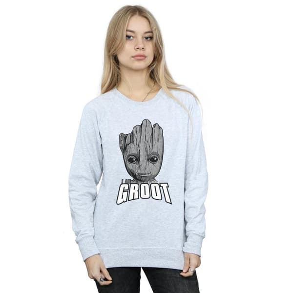 Marvel Womens/Ladies Guardians Of The Galaxy Groot Face Sweatshirt