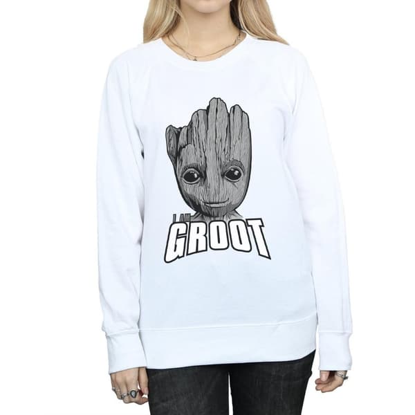 Marvel Womens/Ladies Guardians Of The Galaxy Groot Face Sweatshirt