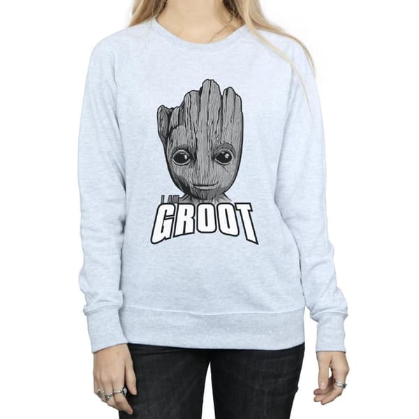 Marvel Womens/Ladies Guardians Of The Galaxy Groot Face Sweatshirt