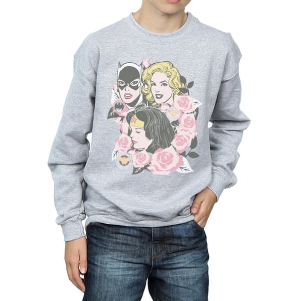 DC Comics Pojkar Super Powers Sweatshirt med blommig ram