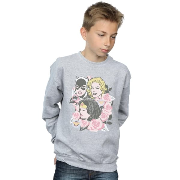 DC Comics Pojkar Super Powers Sweatshirt med blommig ram
