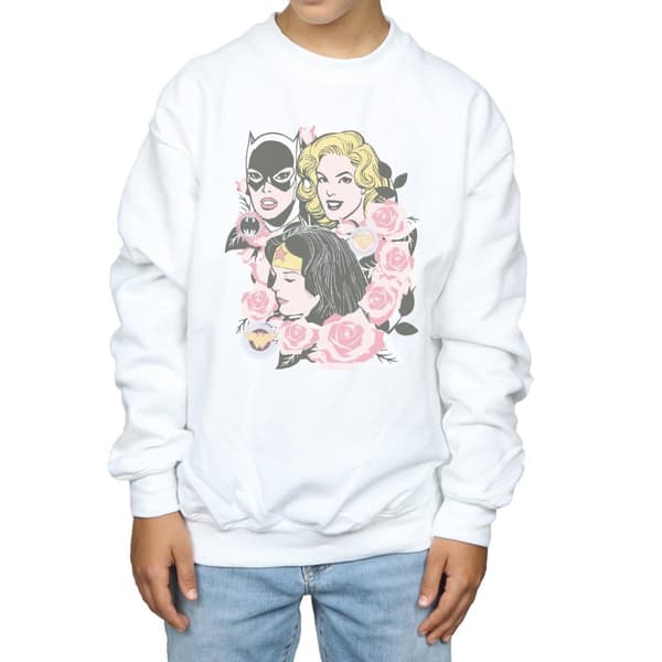 DC Comics Pojkar Super Powers Sweatshirt med blommig ram