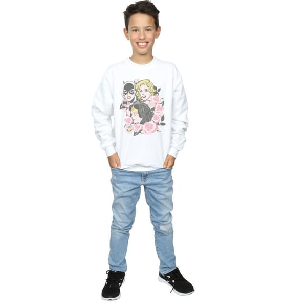 DC Comics Pojkar Super Powers Sweatshirt med blommig ram