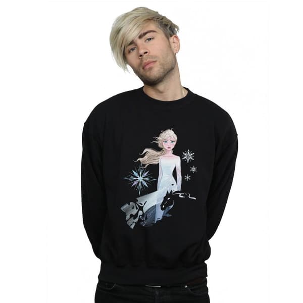 Disney Mens Frozen 2 Elsa Nokk Silhouette Sweatshirt