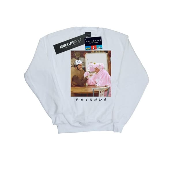 Friends Mens Ross And Chandler Arm Wrestling Sweatshirt White 4XL