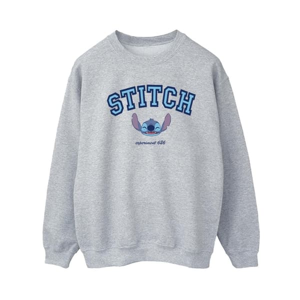 Disney Womens/Ladies Lilo And Stitch Collegial Sweatshirt Sports Grey XXL
