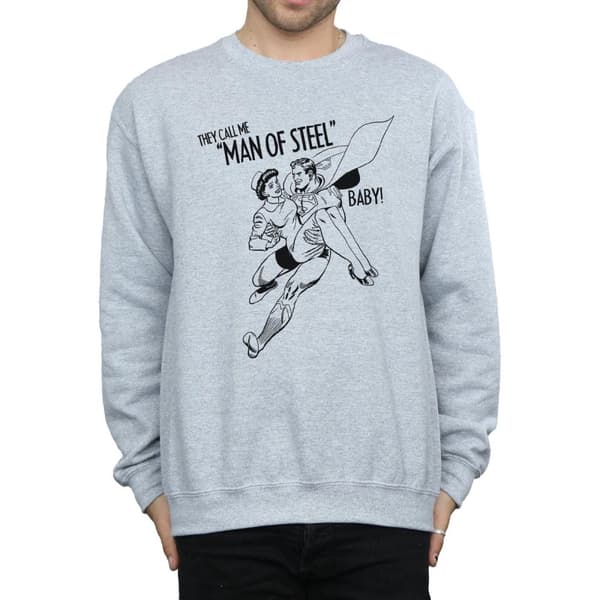 DC Comics Mens Superman Steel Baby Sweatshirt