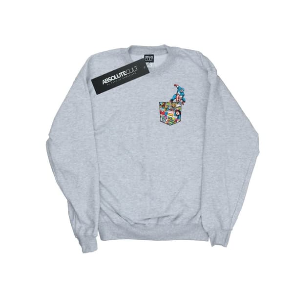 Marvel Sweatshirt med fuskficka med Captain America för flickor
