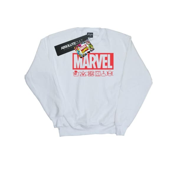 Marvel Girls Logo Wash Care Sweatshirt White 7-8 Years