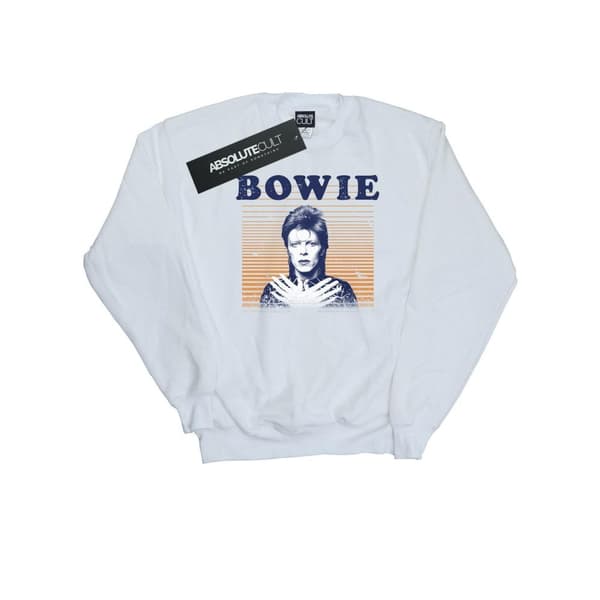 David Bowie Mens Orange Stripes Sweatshirt