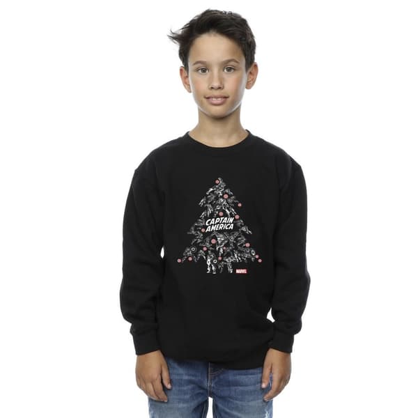 Marvel Sweatshirt med julgran från Captain America för pojkar