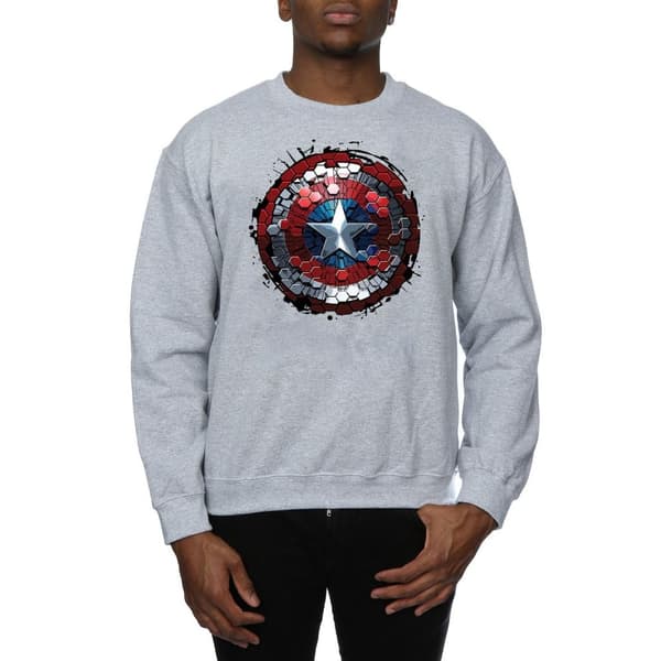 Marvel Mens Captain America Civil War Hex Shield Sweatshirt