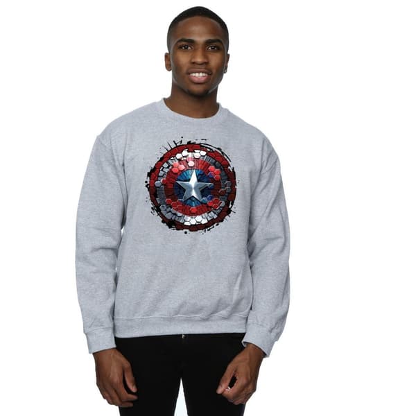 Marvel Mens Captain America Civil War Hex Shield Sweatshirt
