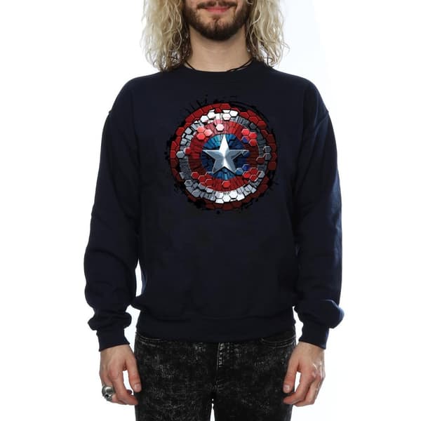 Marvel Mens Captain America Civil War Hex Shield Sweatshirt