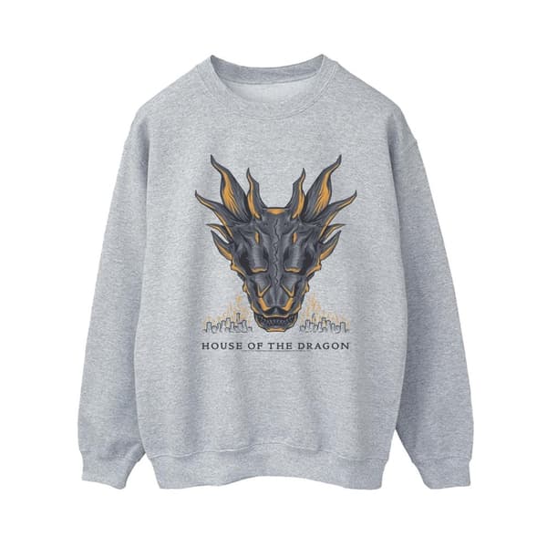 Game Of Thrones: House Of The Dragon Womens/Ladies Dragon Flames Sweatshirt Sports Grey XL