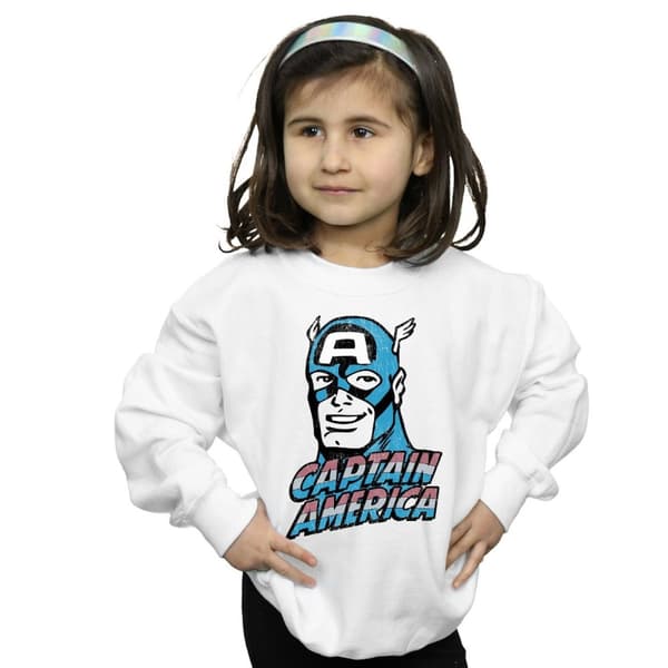 Marvel Girls Captain America Distressed Sweatshirt
